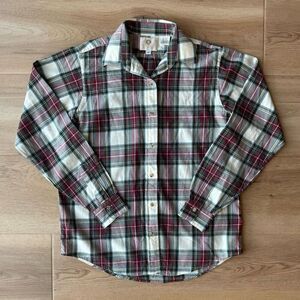 Viyella Men's Stewart Tartan Plaid Flannel Shirt Small Wool Blend Button Up Red